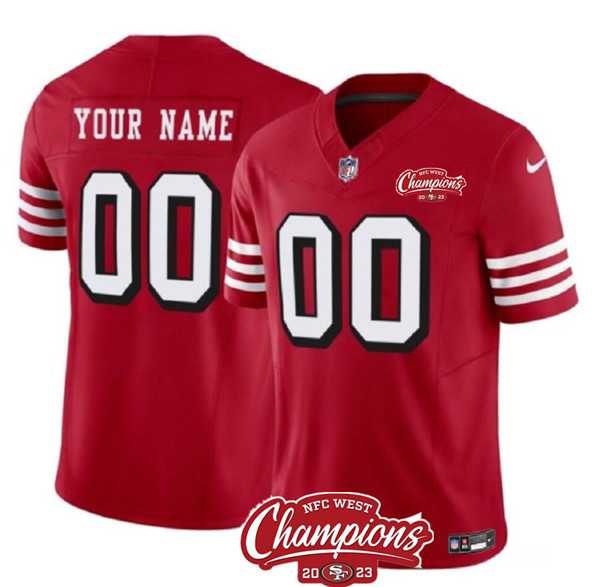 Men & Women & Youth San Francisco 49ers Active Player Custom Red 2023 F.U.S.E. NFC West Champions Patch Alternate Football Stitched Jersey